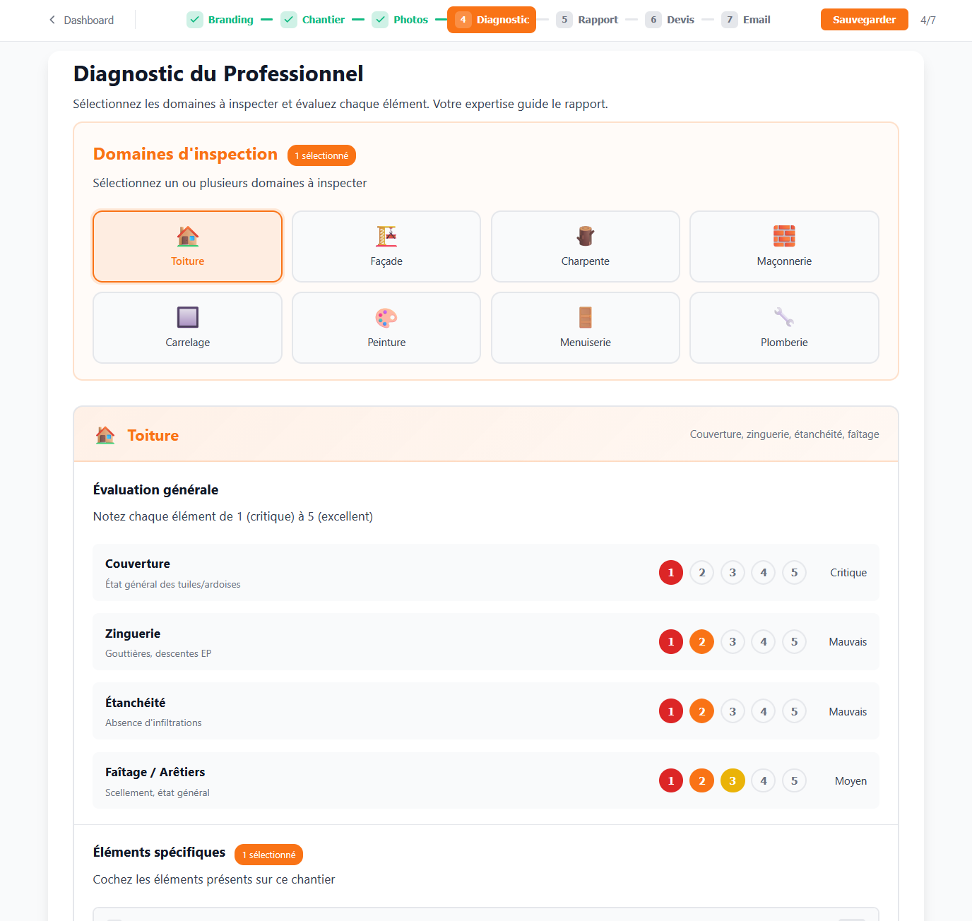 Évaluation générale et éléments spécifiques du diagnostic toiture