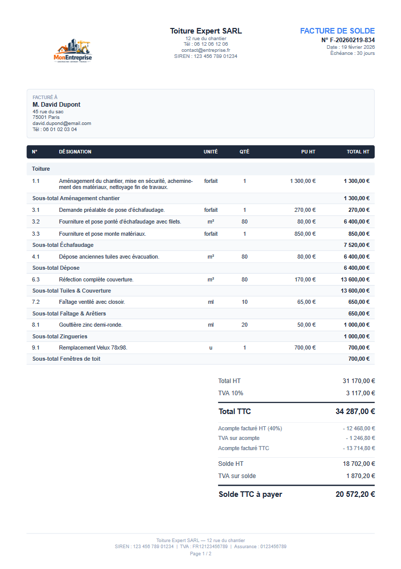 PDF Facture de solde